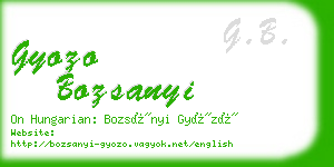 gyozo bozsanyi business card